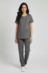 Women 3-Pocket Crisscross Contrast V-Neck Scrub